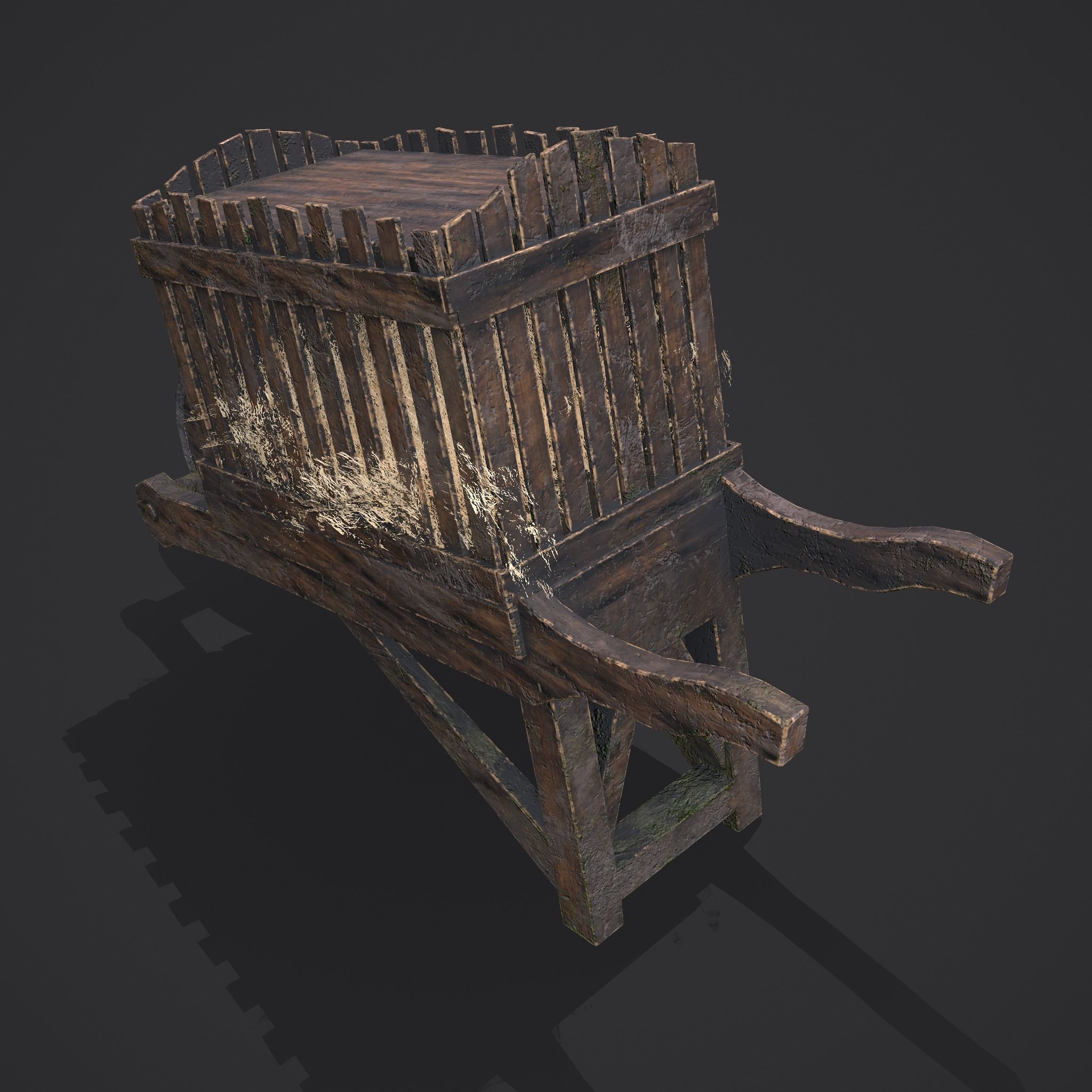 Chicken Wheelbarrow  Low-poly 3D model_4