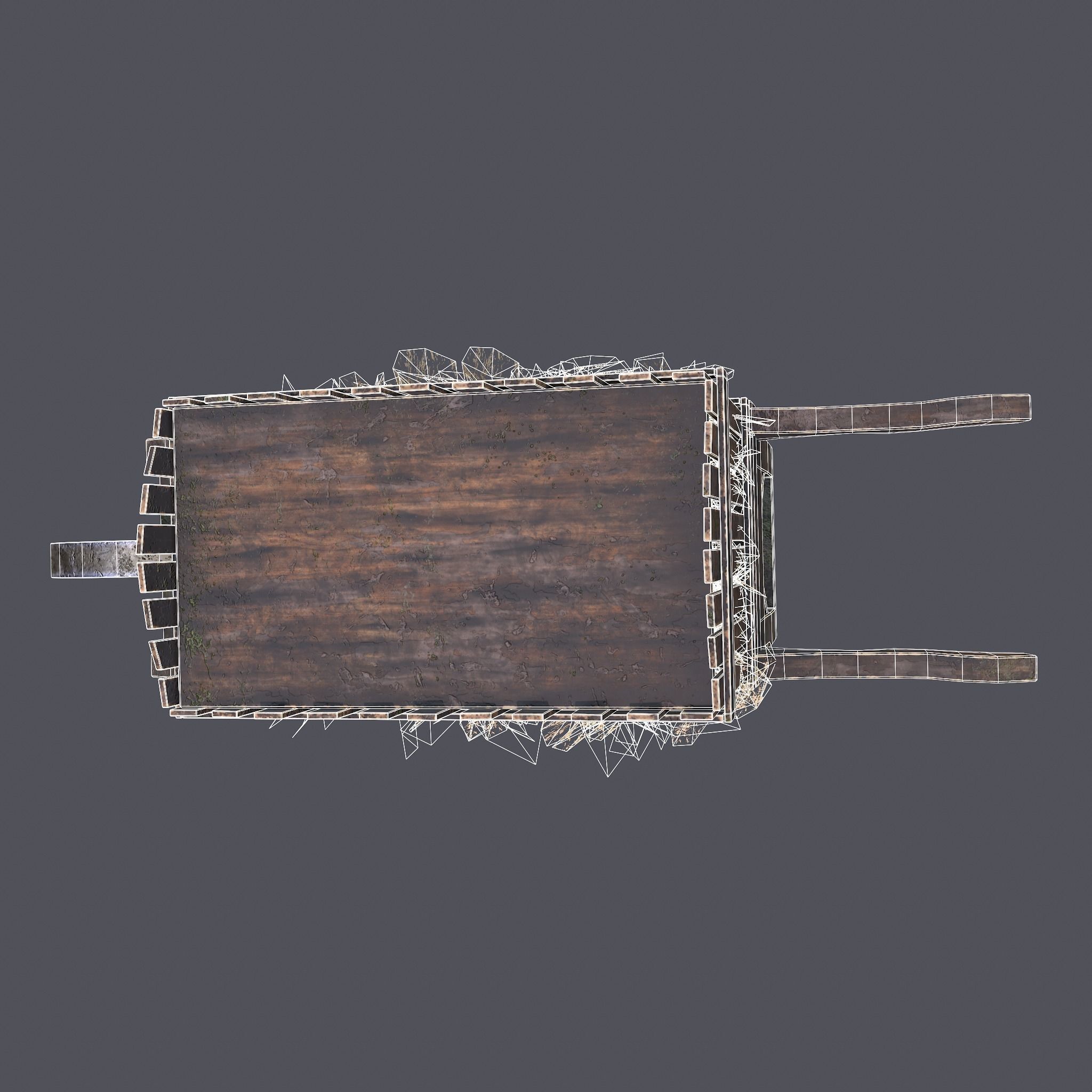 Chicken Wheelbarrow  Low-poly 3D model_14