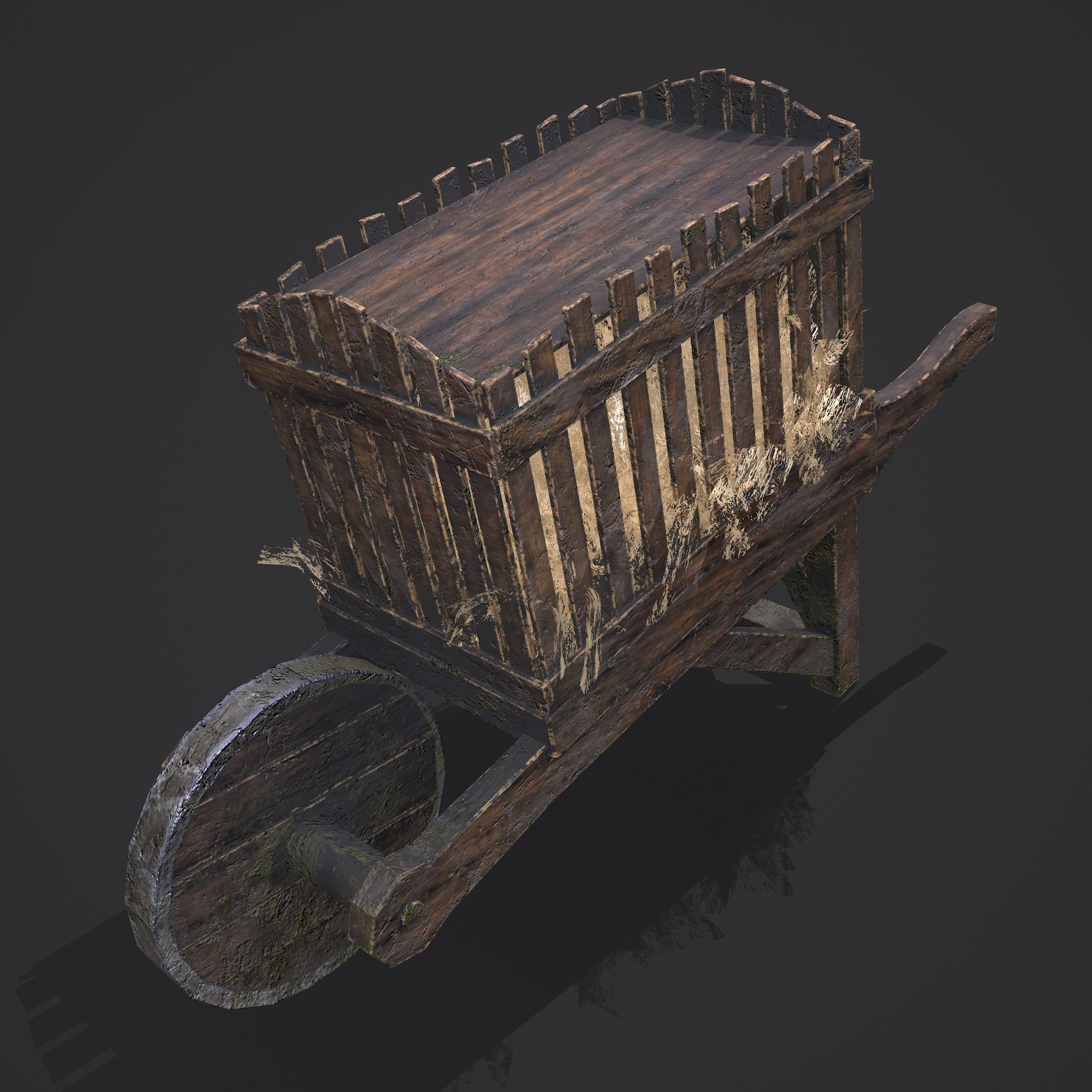 Chicken Wheelbarrow  Low-poly 3D model_19
