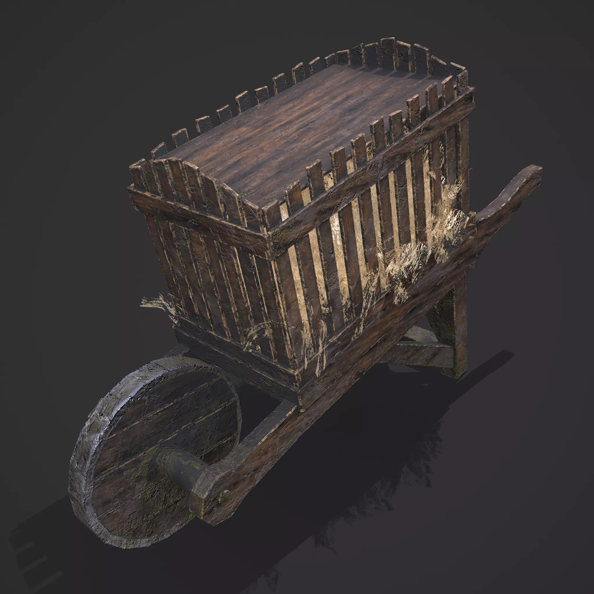 Chicken Wheelbarrow  Low-poly 3D model_0