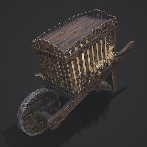Chicken Wheelbarrow  Low-poly 3D model