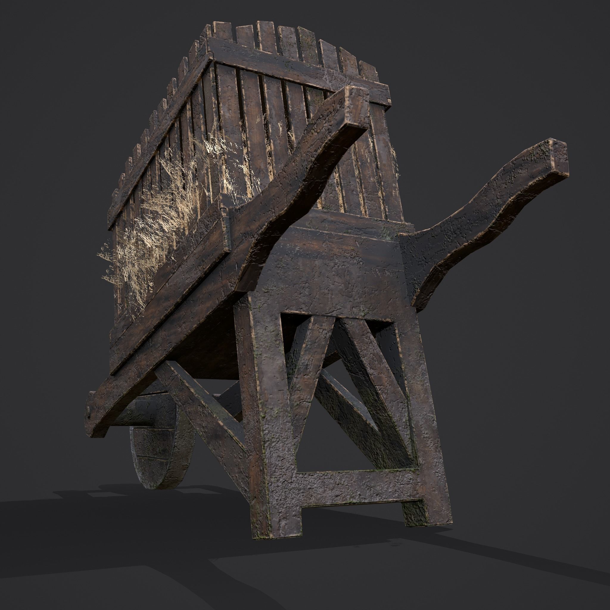 Chicken Wheelbarrow  Low-poly 3D model_8