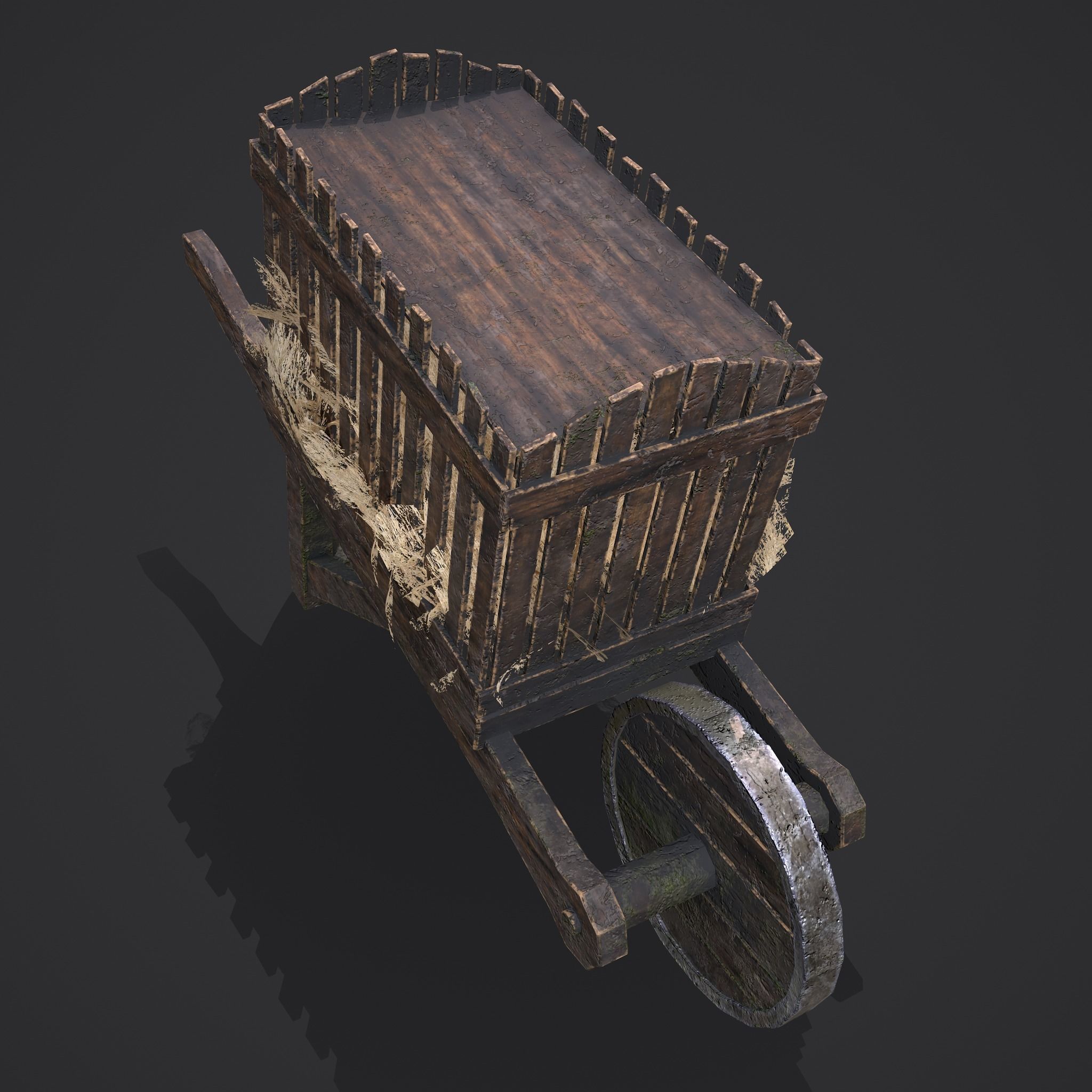 Chicken Wheelbarrow  Low-poly 3D model_3