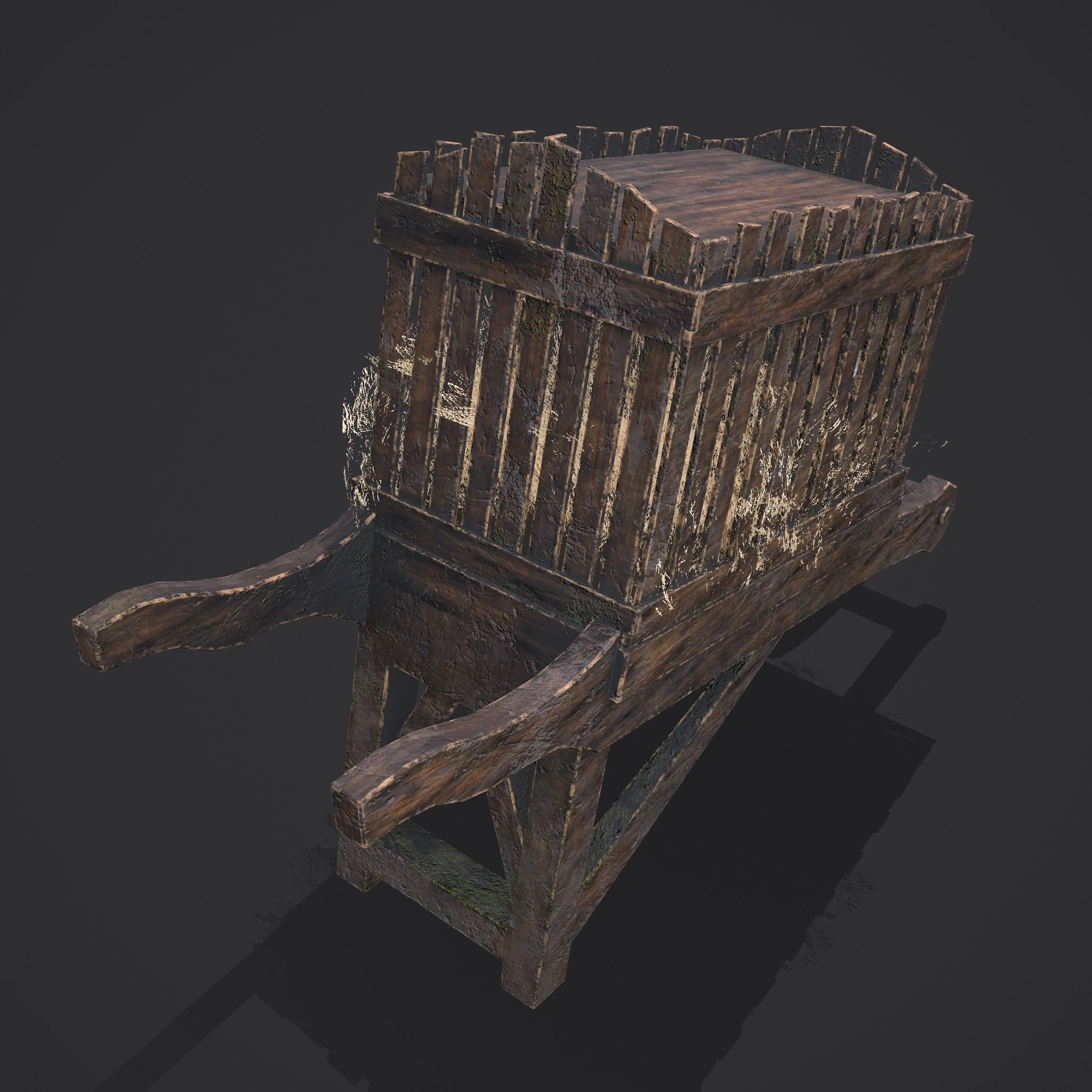 Chicken Wheelbarrow  Low-poly 3D model_6