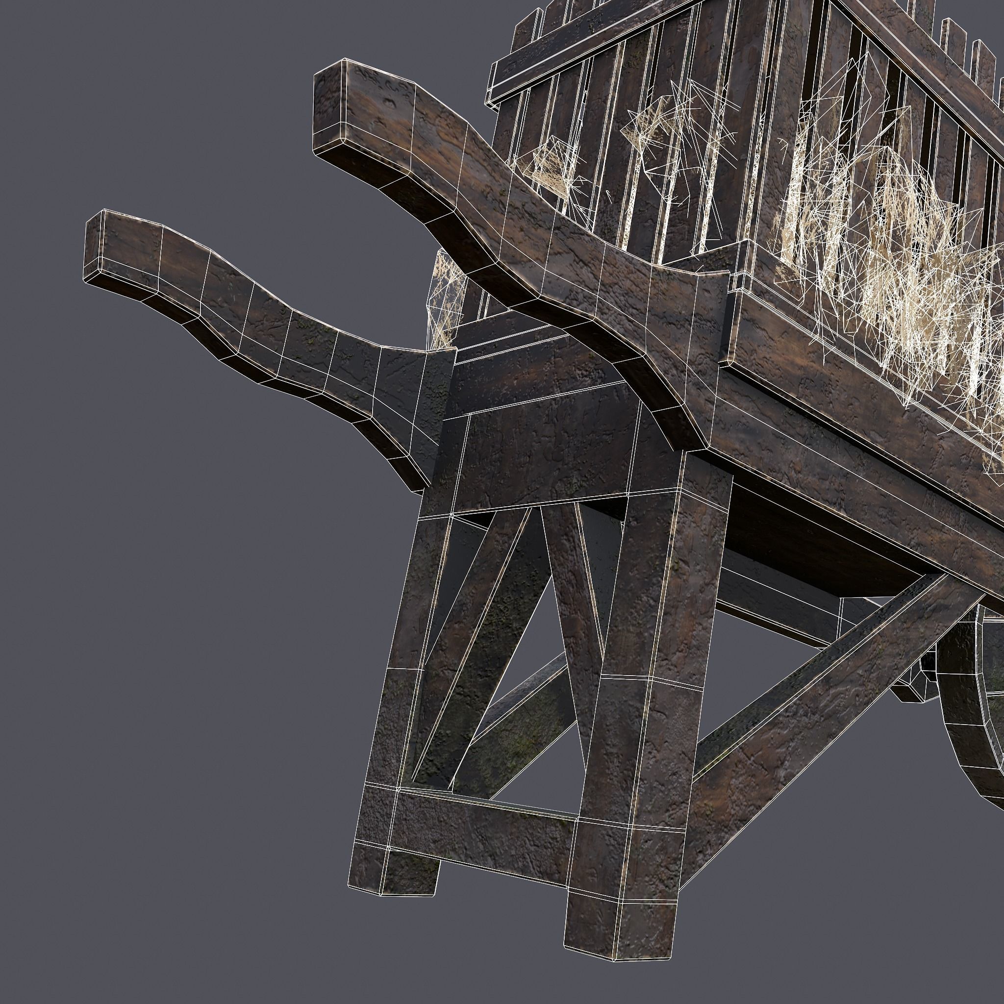 Chicken Wheelbarrow  Low-poly 3D model_17