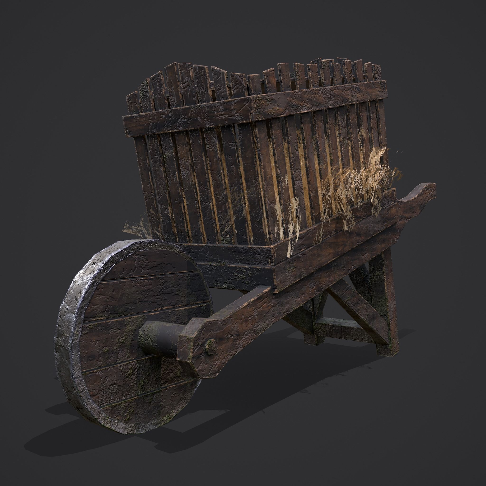 Chicken Wheelbarrow  Low-poly 3D model_11