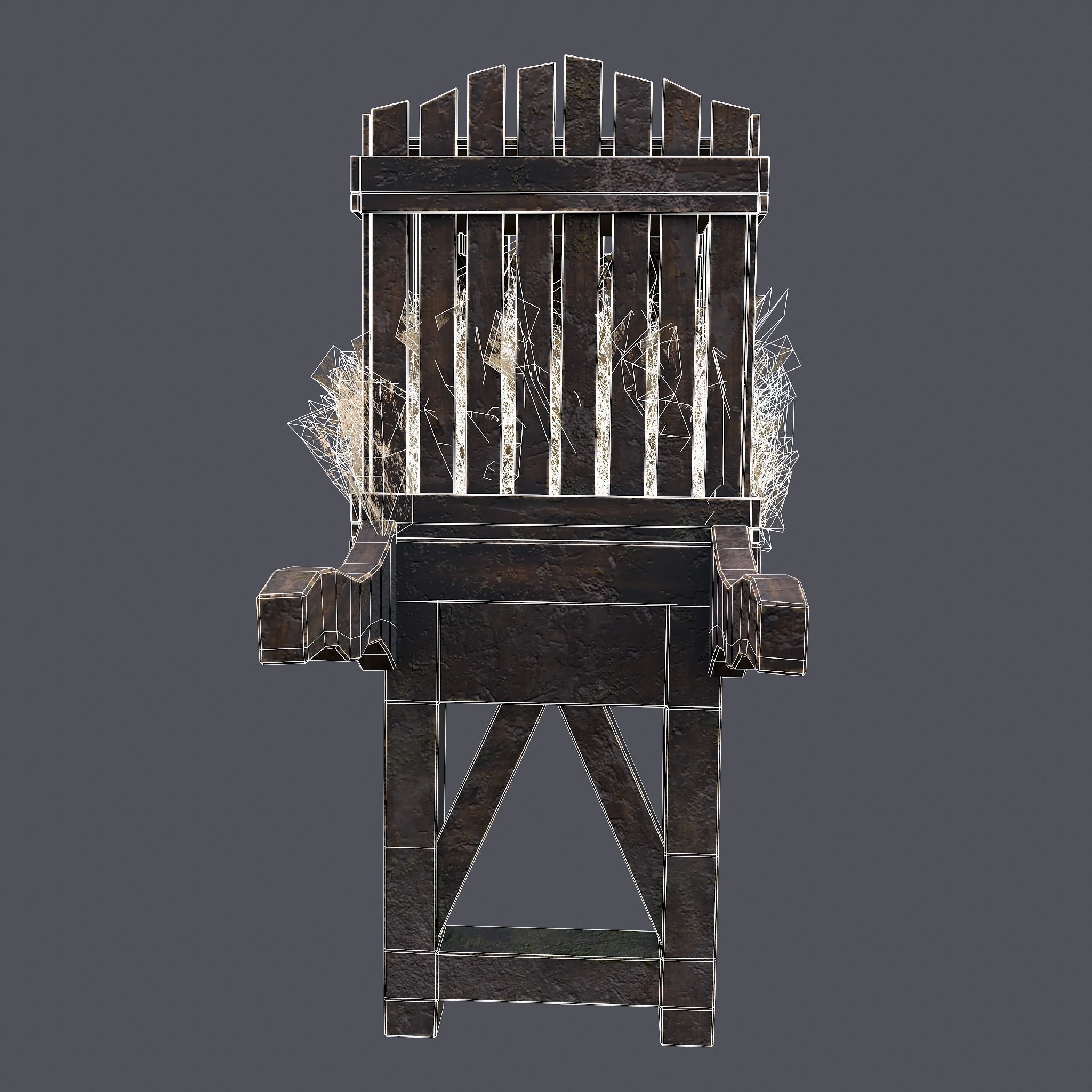 Chicken Wheelbarrow  Low-poly 3D model_15