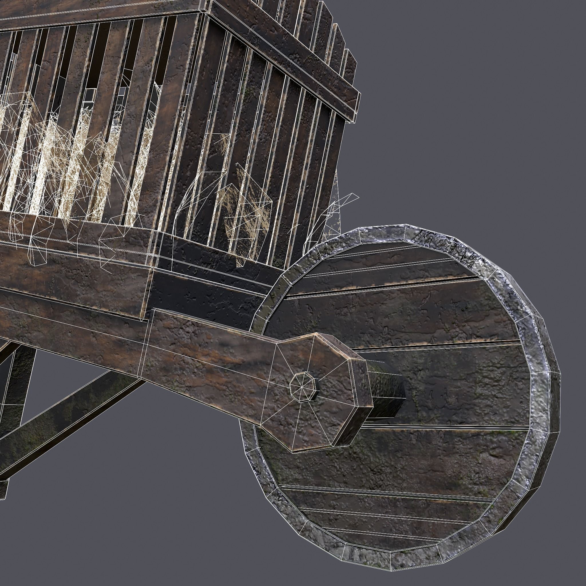 Chicken Wheelbarrow  Low-poly 3D model_16