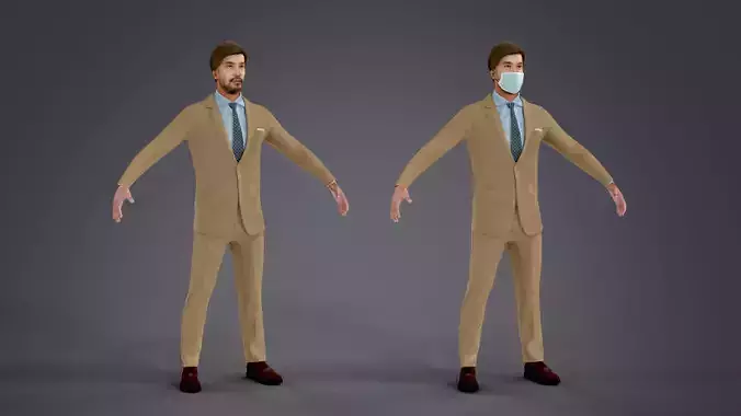 Fur American Man With Face Mask NO RIG