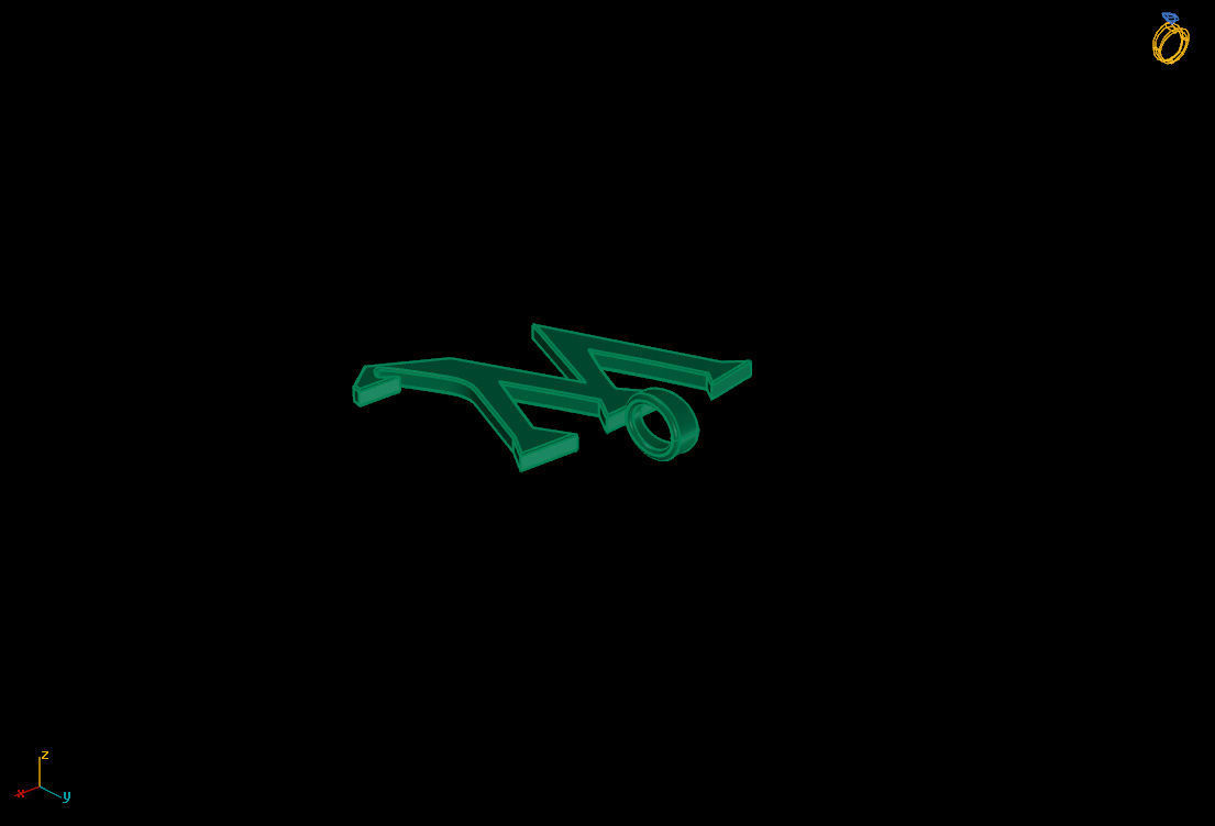 letter W pair of skis 3D print model_9