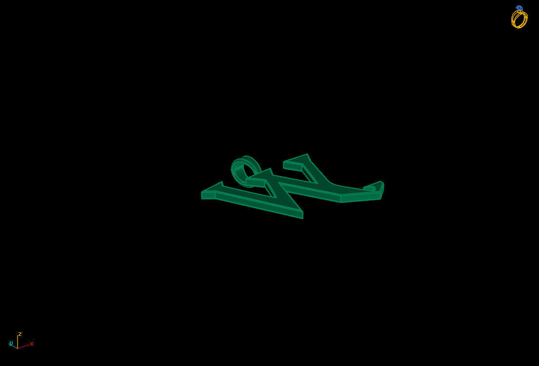 letter W pair of skis 3D print model_7