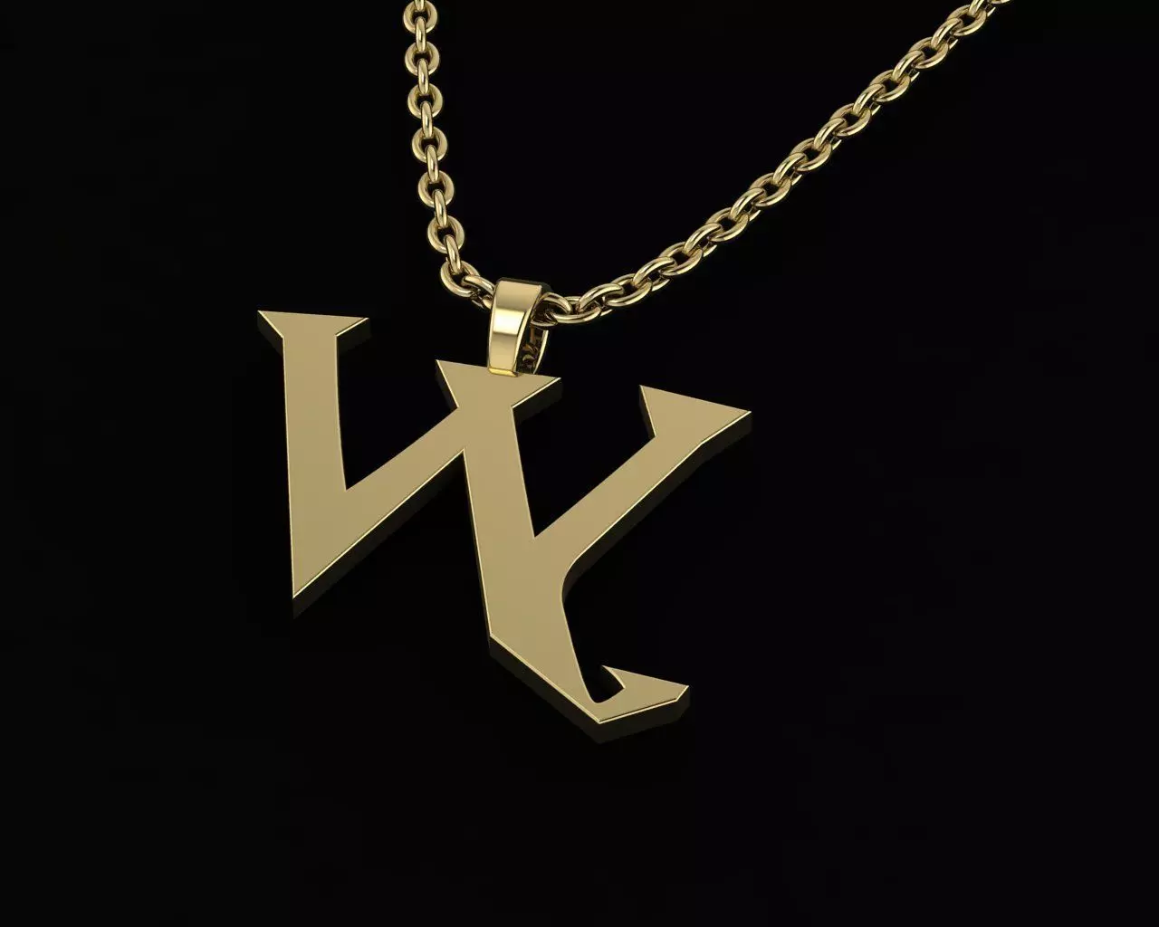 letter W pair of skis 3D print model_0