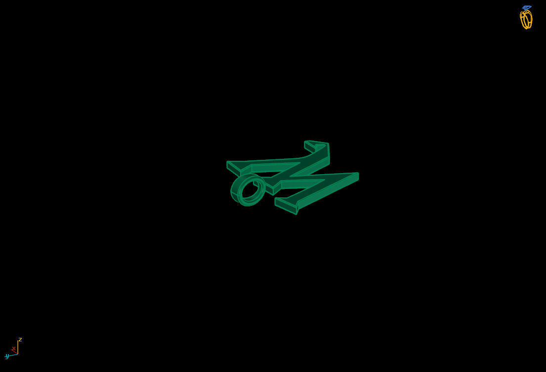 letter W pair of skis 3D print model_8