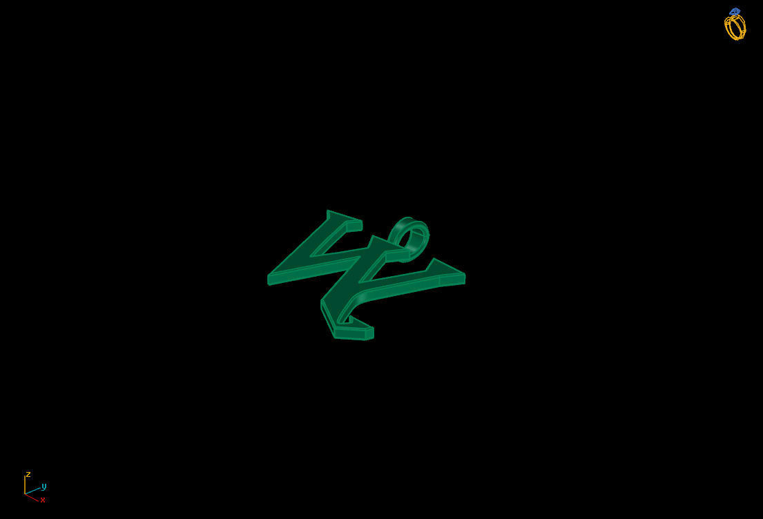 letter W pair of skis 3D print model_6