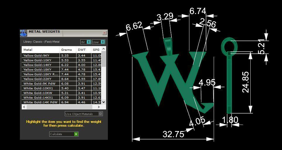 letter W pair of skis 3D print model_10