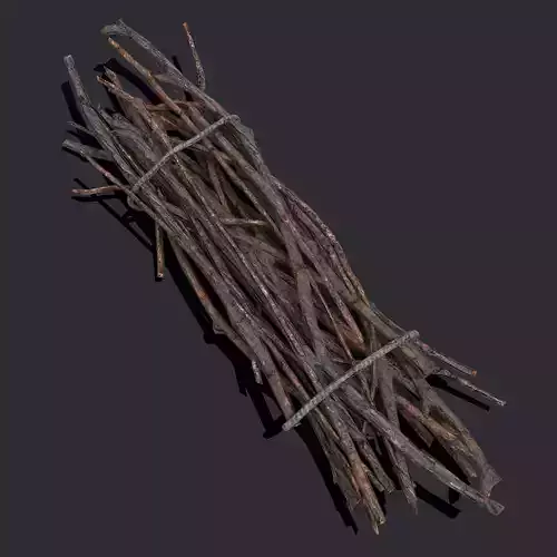 Wood Sticks Bundle Low-poly 3D model