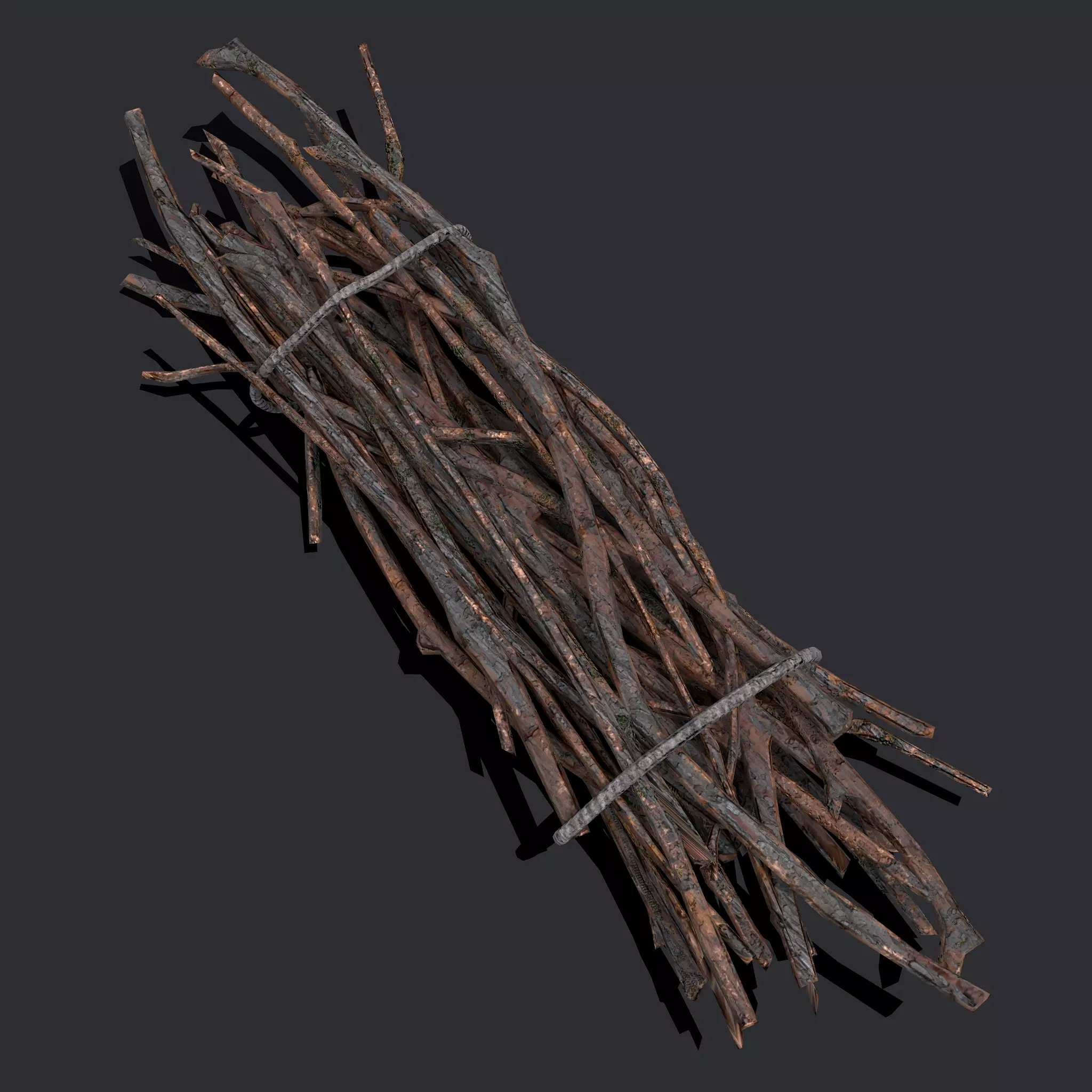 Wood Sticks Bundle Low-poly 3D model