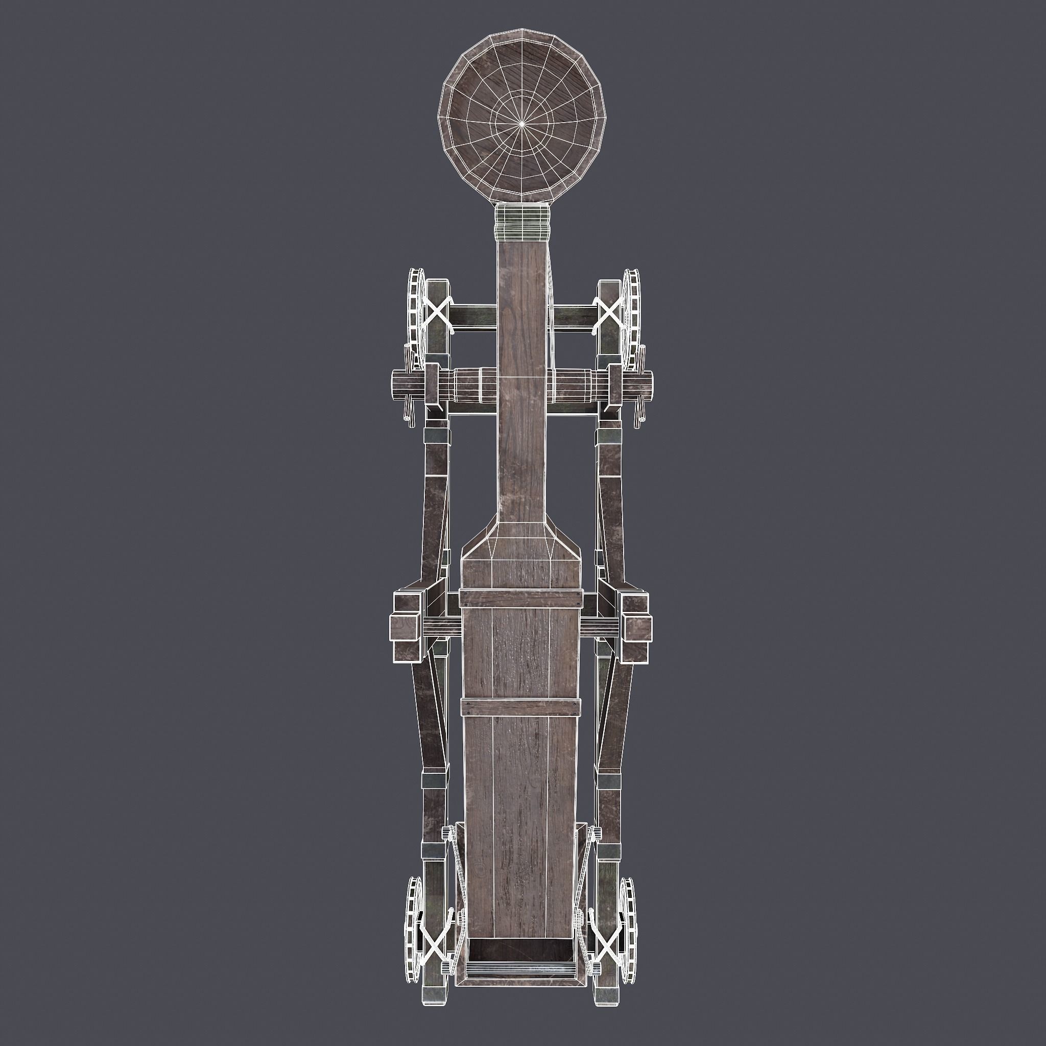 Medieval Catapult Low-poly 3D model_23