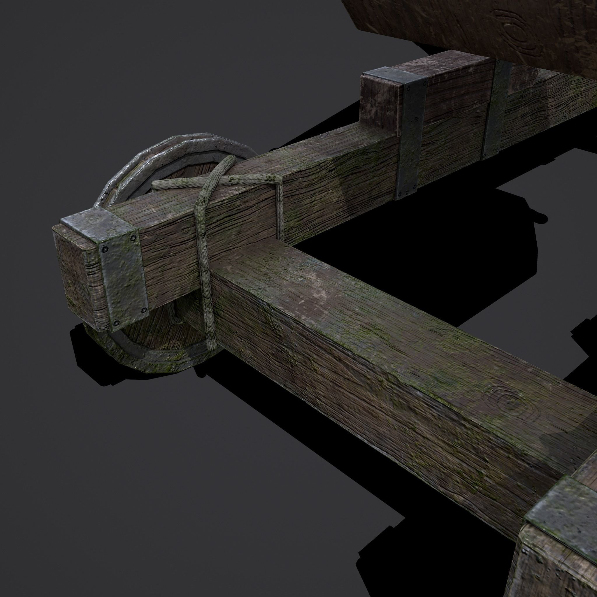 Medieval Catapult Low-poly 3D model_9