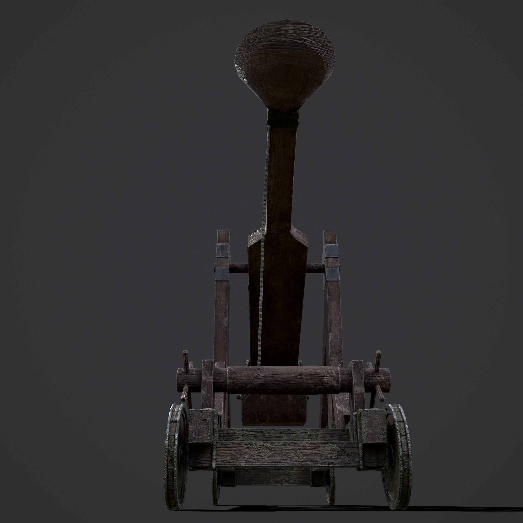 Medieval Catapult Low-poly 3D model_8