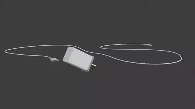 Mobile charger 3d with USB cable 3d model