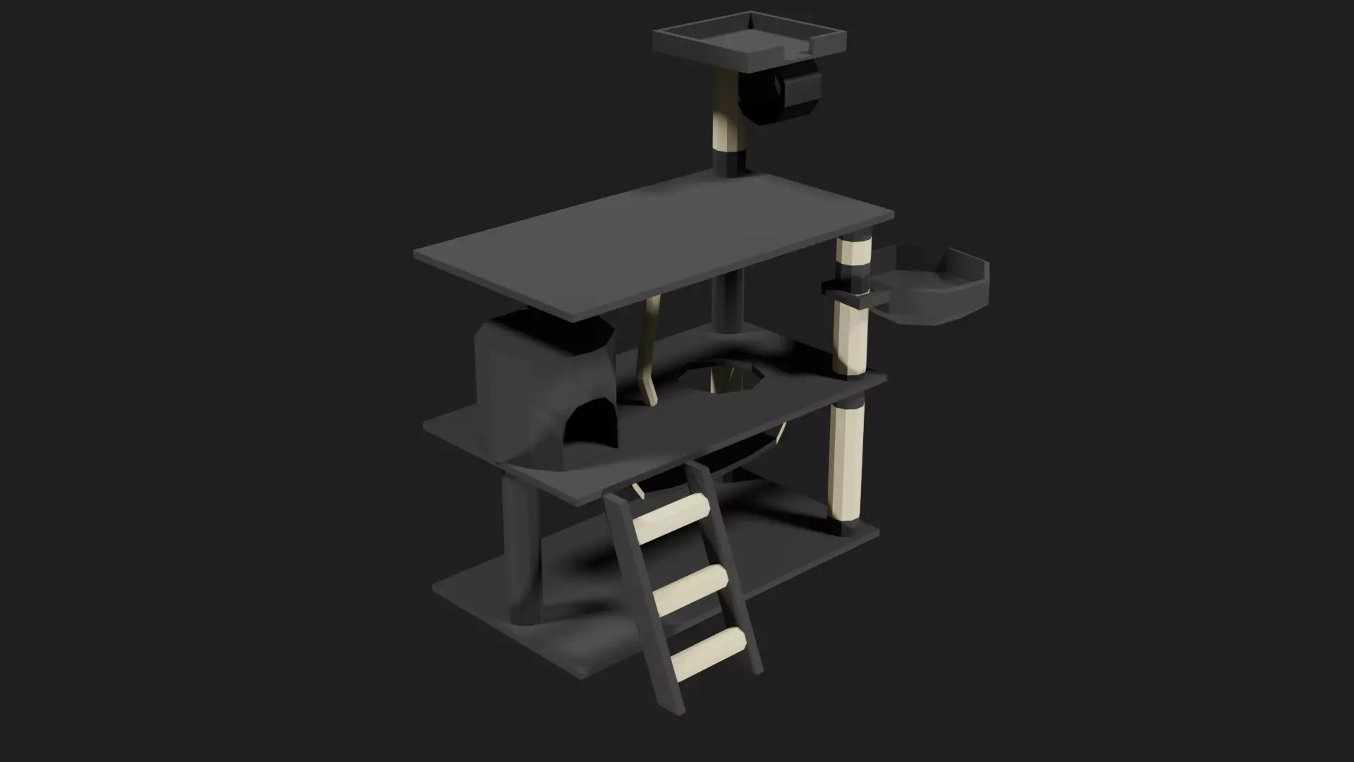 Lowpoly Scratching Post Low-poly 3D model
