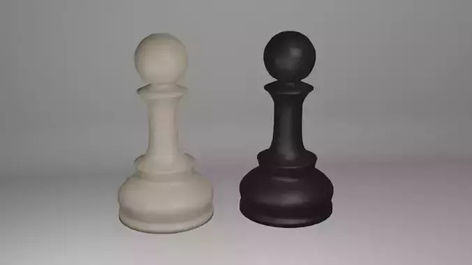 Black-White Low-poly Chess Pawn
