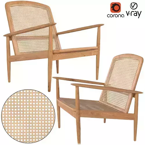 Zara Home TEAK AND RATTAN ARMCHAIR