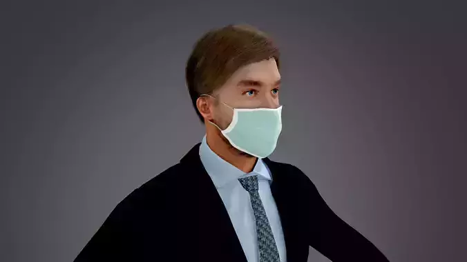 Fur Man in Black  With Face Mask NO Rig