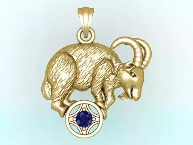 Goat pendant - Zodiac pendant - N1059