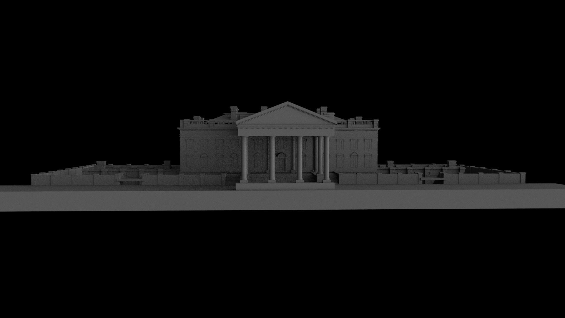 3d model White House Free 3D model_1