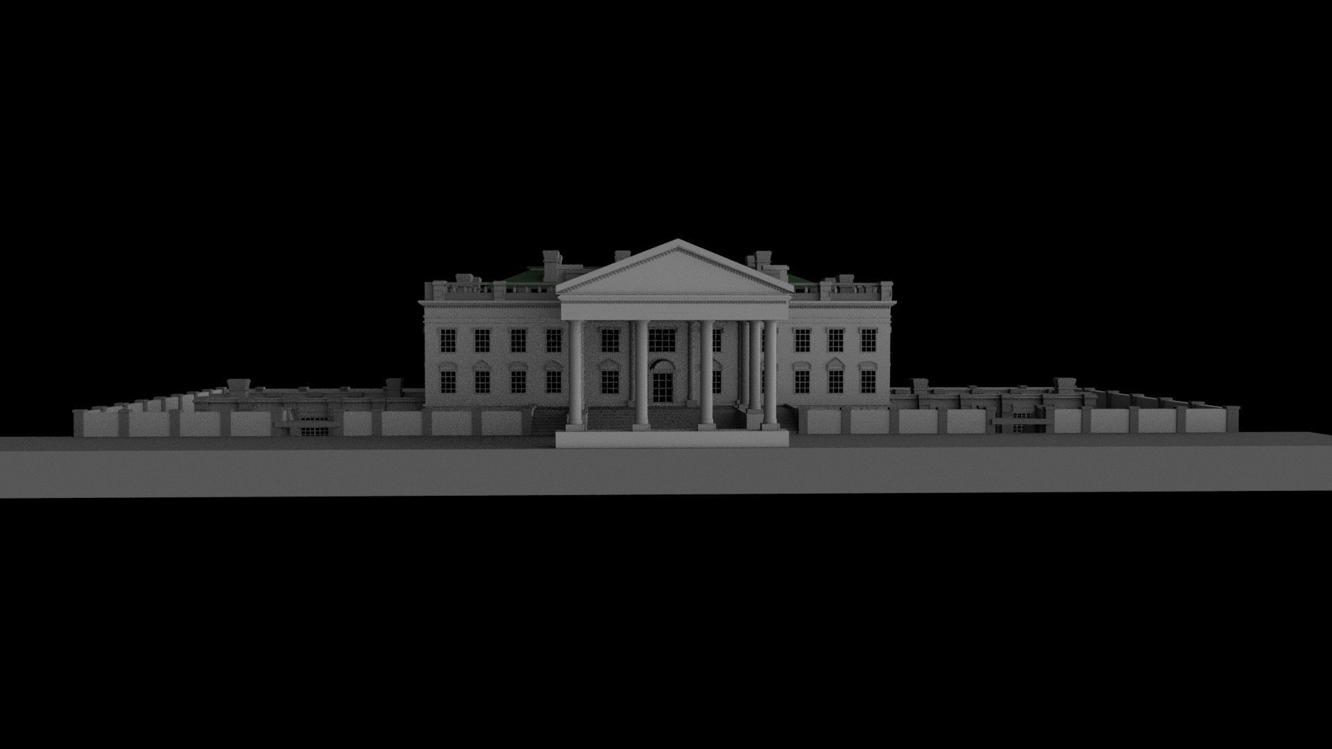 3d model White House Free 3D model_2