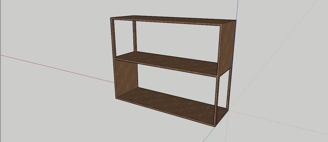 Z Shelf wooden Low-poly 3D model_2