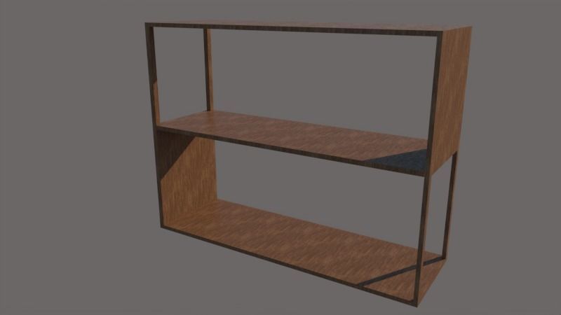 Z Shelf wooden Low-poly 3D model_5