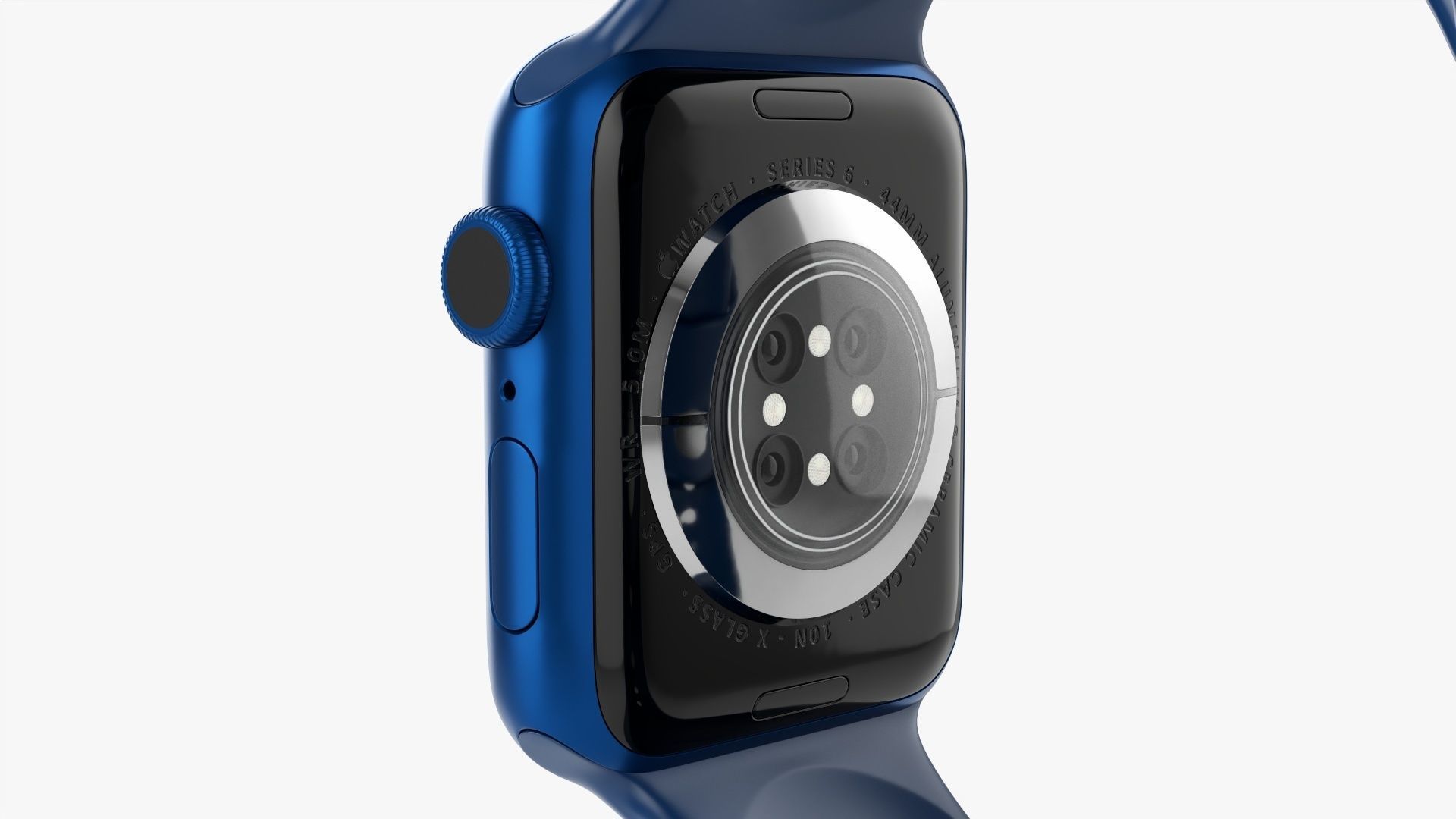 Apple Watch Series 6 silicone loop blue 3D model_3