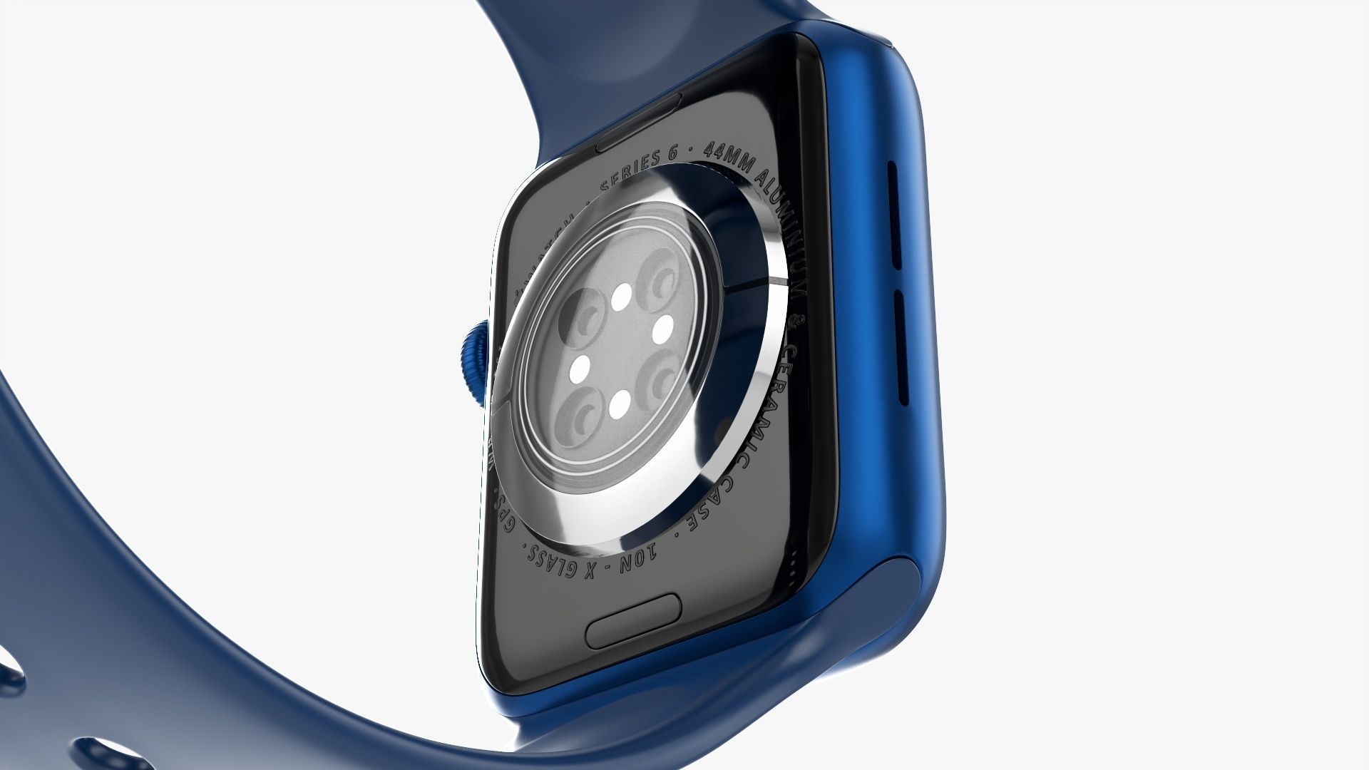 Apple Watch Series 6 silicone loop blue 3D model_4