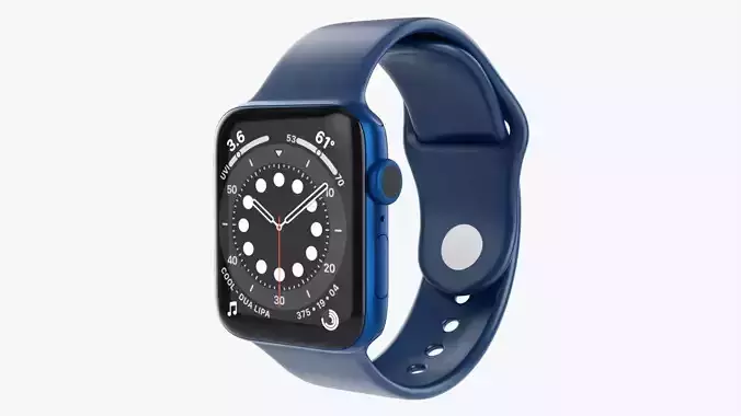 Apple Watch Series 6 silicone loop blue 3D model