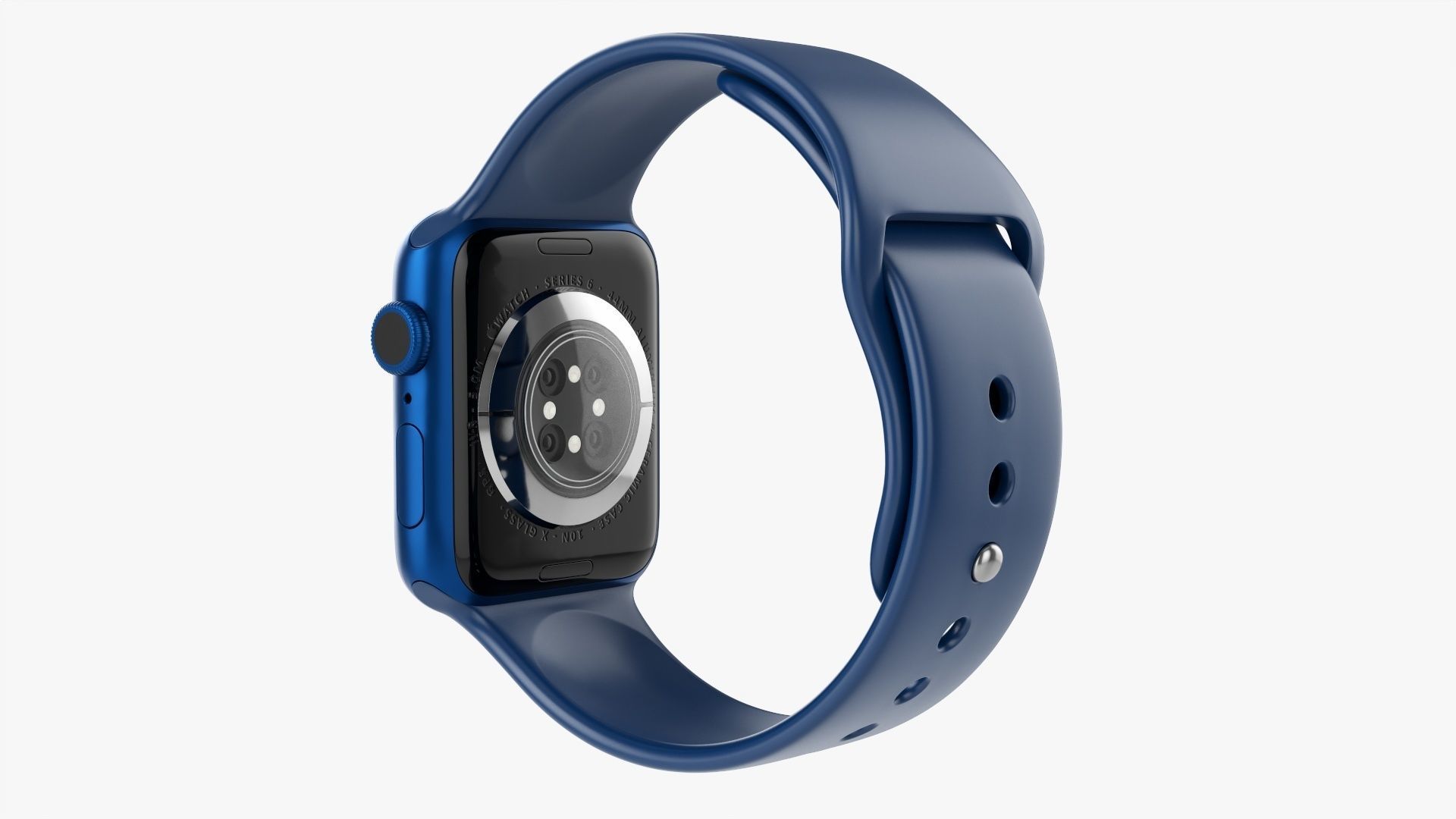 Apple Watch Series 6 silicone loop blue 3D model_1