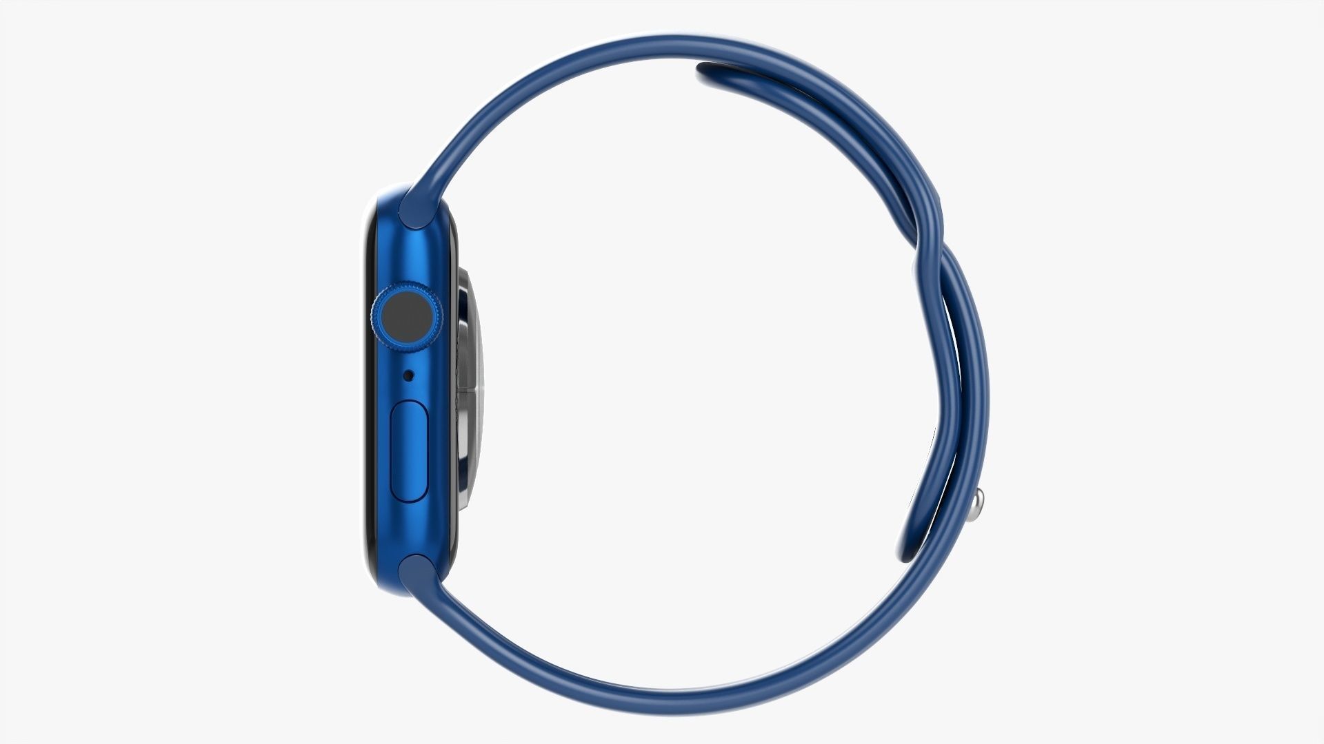 Apple Watch Series 6 silicone loop blue 3D model_7