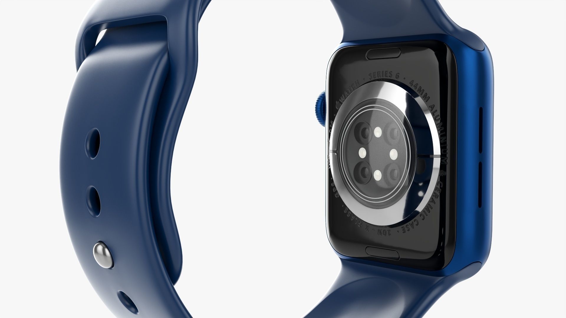 Apple Watch Series 6 silicone loop blue 3D model_2