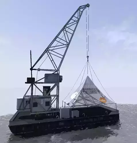 Floating crane Karl Friedrich Steen 3d model Low-poly 3D model