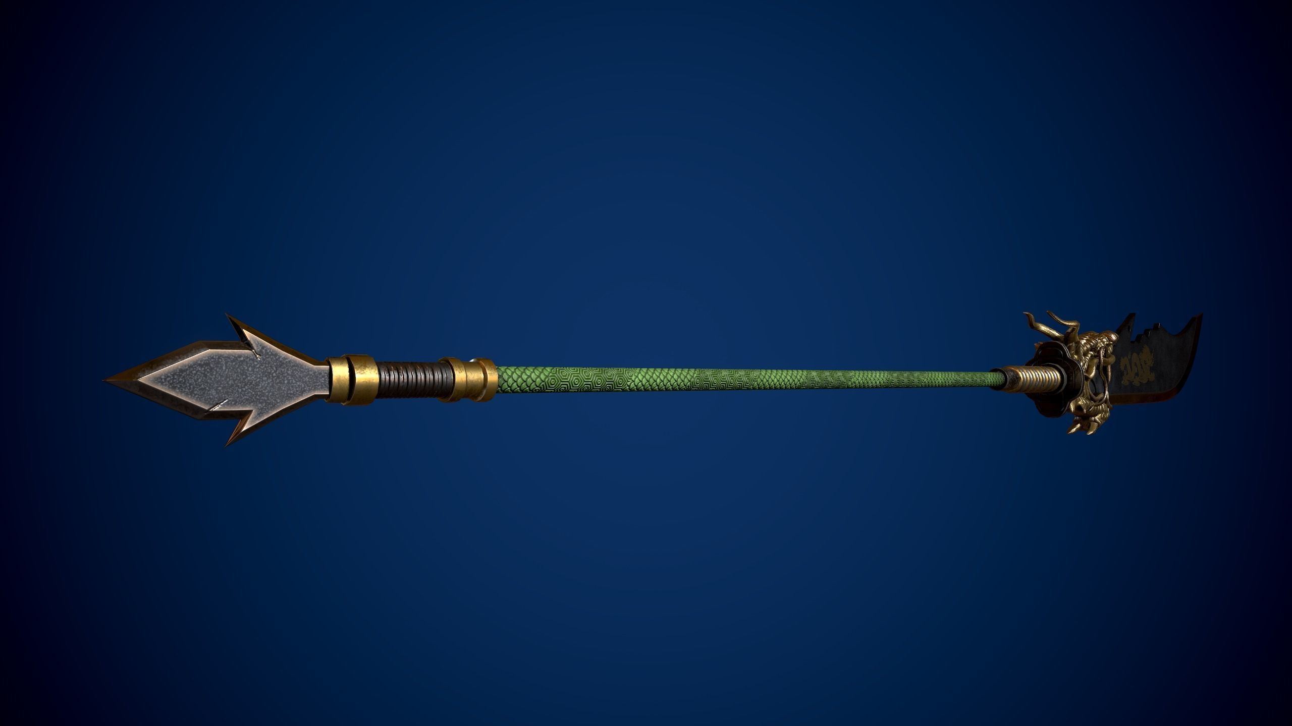 Guandao Halberd Low-poly 3D model_6