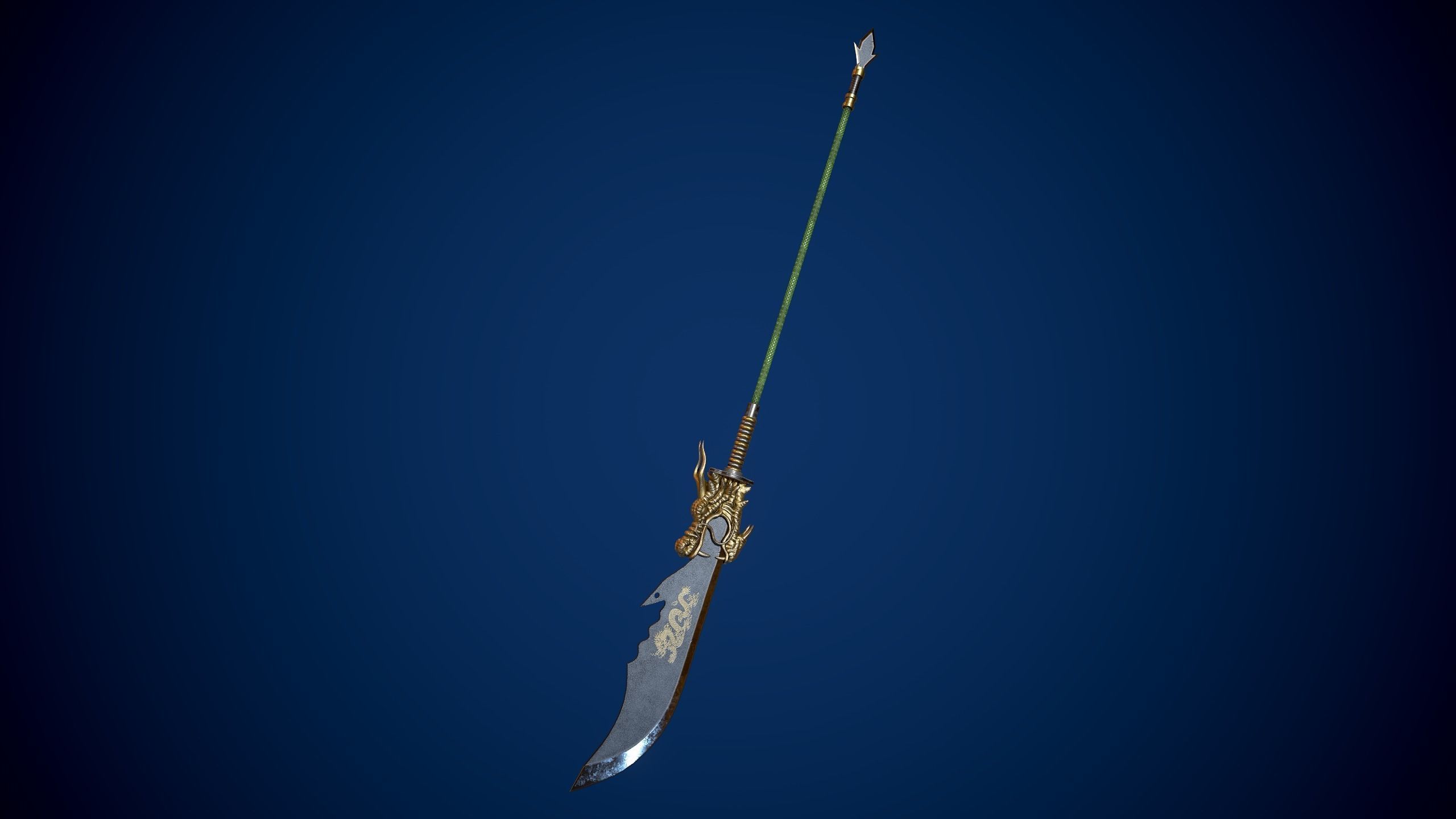 Guandao Halberd Low-poly 3D model_9