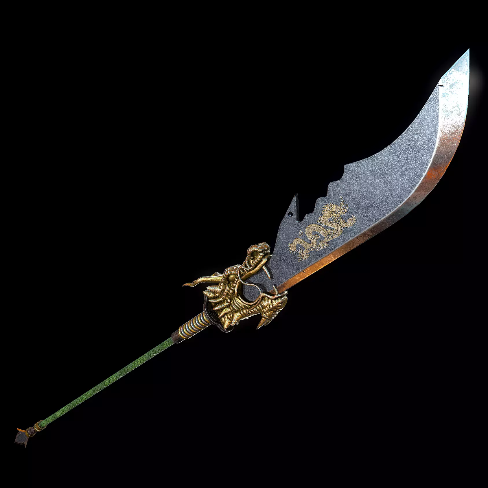 Guandao Halberd Low-poly 3D model