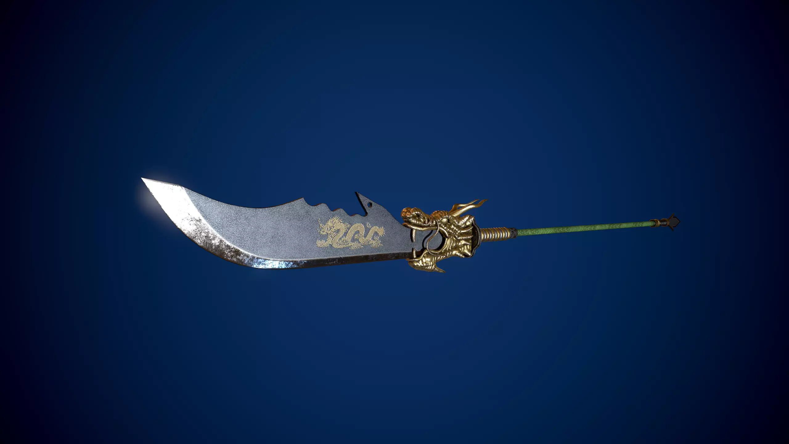 Guandao Halberd Low-poly 3D model_0