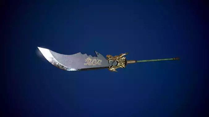 Guandao Halberd Low-poly 3D model
