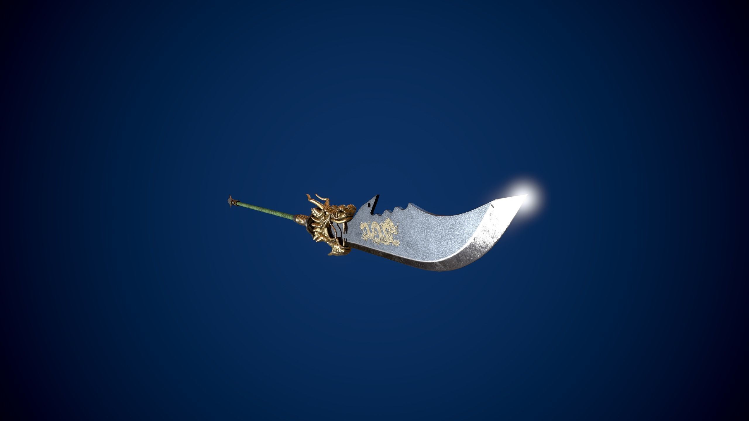 Guandao Halberd Low-poly 3D model_4
