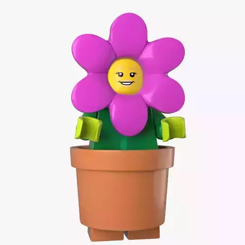 Lego Flowerpot Girl 3d Model