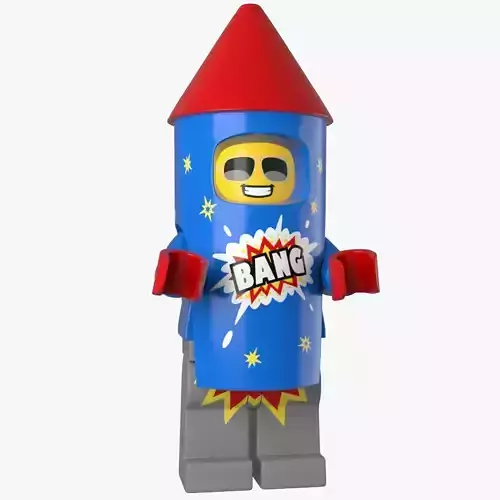 Lego Fireworks Guy 3d Model Low-poly 3D model