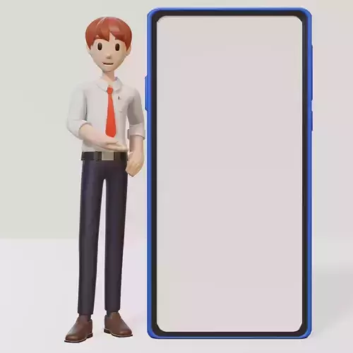 Officeman Infographic 3d Character